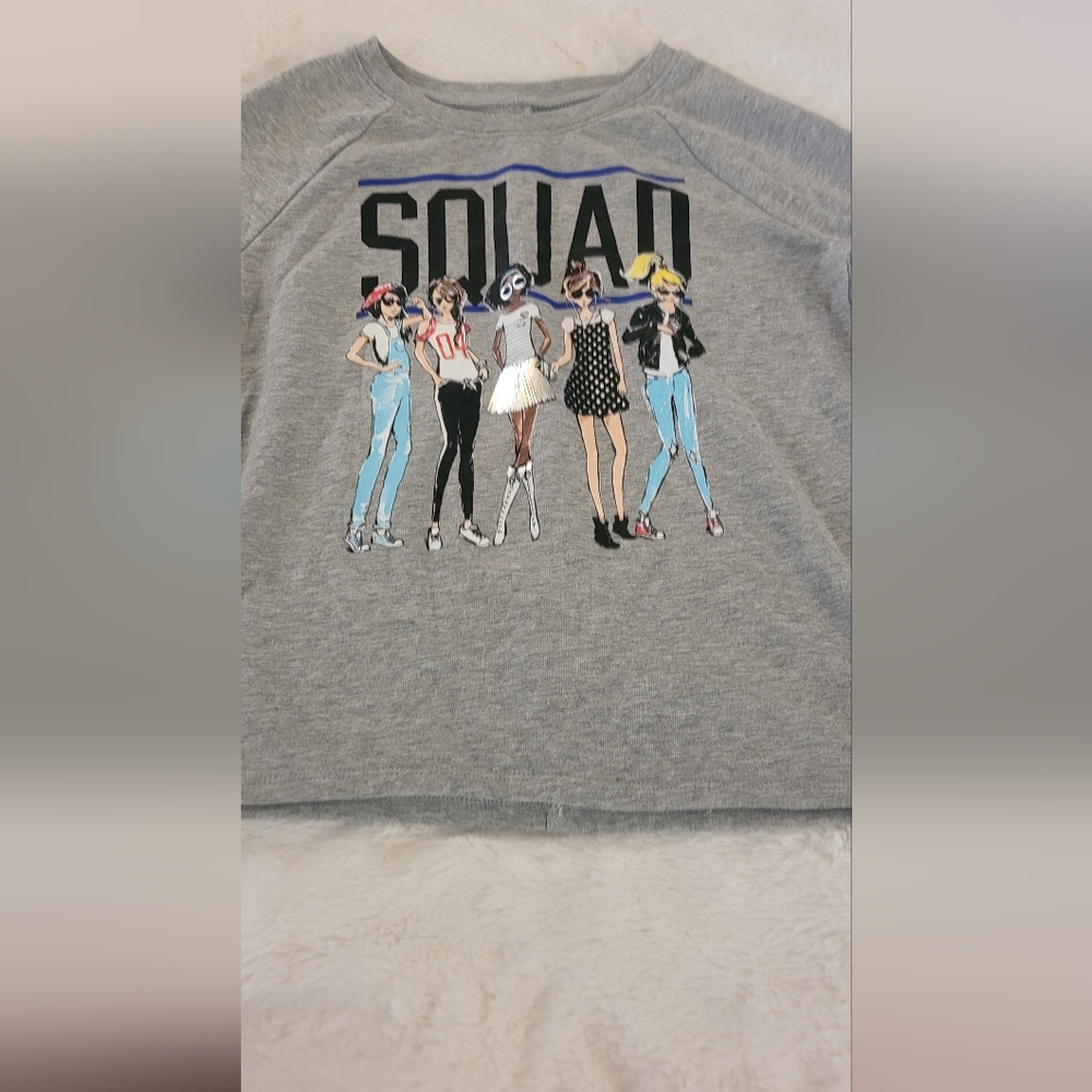 Gray Graphic 'Squad' Sweatshirt